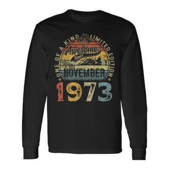 Awesome Since November 1973 Vintage 50Th Birthday Men Long Sleeve T-Shirt | Mazezy