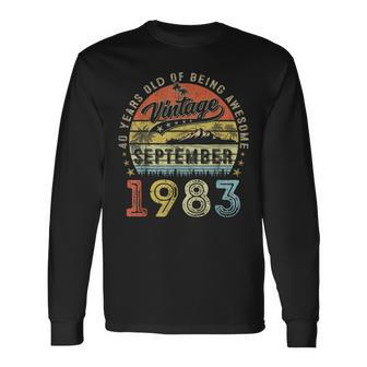 Awesome Since September 1983 Vintage 40Th Birthday Long Sleeve - Seseable