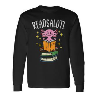 Axolotl Books Readsalotl Reading Bookworm Boys Girls Reading Long Sleeve T-Shirt T-Shirt | Mazezy