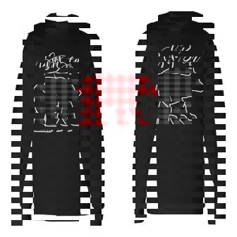 Baby Bear Pajama Red Buffalo Xmas Family Christmas Long Sleeve T-Shirt - Thegiftio