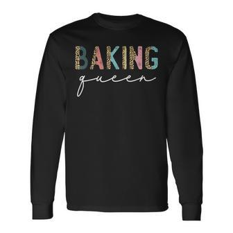 Baking Queen Leopard Baking Lover Baker Pastry Chef Bakery Long Sleeve T-Shirt | Mazezy