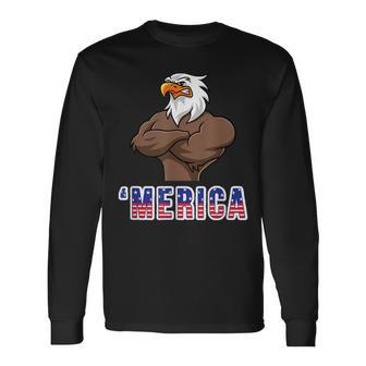 Bald Eagle Merica Patriotic America Usa 4Th Of July Long Sleeve T-Shirt T-Shirt | Mazezy