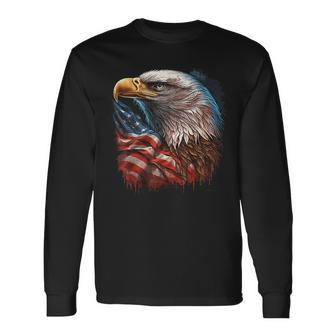 Bald Eagle Mullet American Flag Patriotic 4Th Of July Long Sleeve T-Shirt T-Shirt | Mazezy AU
