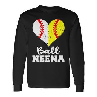 Ball Neena Heart Baseball Softball Neena Long Sleeve T-Shirt | Mazezy AU