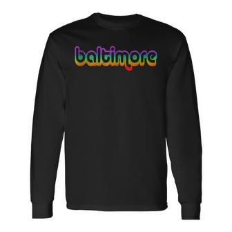 Baltimore Vintage Retro Maryland Graphic Pride Long Sleeve T-Shirt T-Shirt | Mazezy