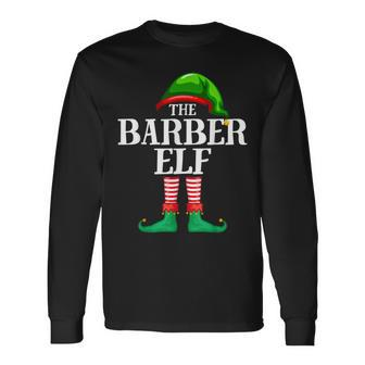 Barber Elf Matching Profession Christmas Party Pajama Long Sleeve T-Shirt - Monsterry DE