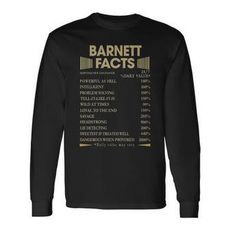 Barnett Name Barnett Facts Long Sleeve T-Shirt - Seseable