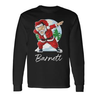 Barnett Name Santa Barnett Long Sleeve T-Shirt - Seseable