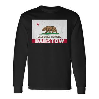 Barstow California Distressed Ca Republic Flag Long Sleeve T-Shirt | Mazezy