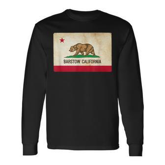 Barstow California Republic Flag Long Sleeve T-Shirt | Mazezy