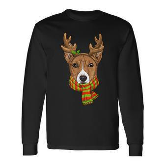 Basenji Dog Christmas Season Breed Owner Enthusiasts Keeper Long Sleeve T-Shirt | Mazezy