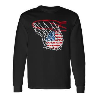 Basketball 4Th Of July American Flag Patriotic Boys Usa Long Sleeve T-Shirt T-Shirt | Mazezy AU