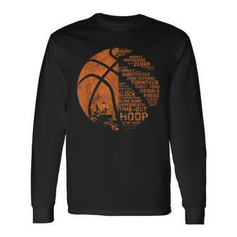 Basketball Basketball Terms Motivational Long Sleeve T-Shirt T-Shirt | Mazezy
