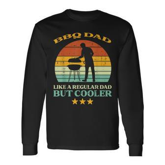 Bbq Dad Cooler Retro Barbecue Grill Fathers Day Daddy Papa Long Sleeve T-Shirt