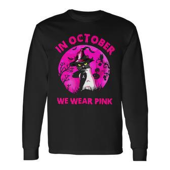 Bc Breast Cancer Awareness In October We Wear Pink Breast Cancer Awareness Cat Cancer Long Sleeve T-Shirt - Monsterry AU