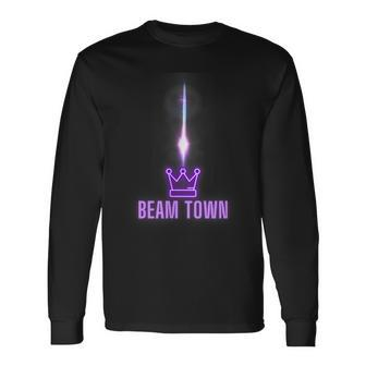 Beam Town Late Night Sacramento California Long Sleeve T-Shirt - Seseable