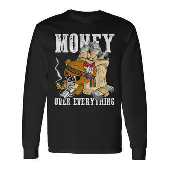 Bear Hustle Spirit Native American $ Over Everything Long Sleeve T-Shirt | Mazezy