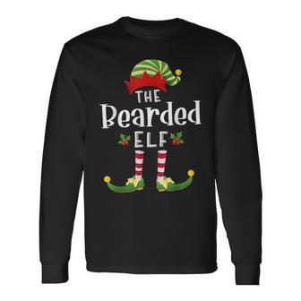 Bearded Christmas Elf Matching Pajama X-Mas Party Long Sleeve T-Shirt - Seseable