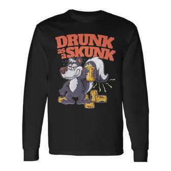 Beer Adult Humor Alcohol Beer Booze Drunk As A Skunk Long Sleeve T-Shirt - Monsterry UK