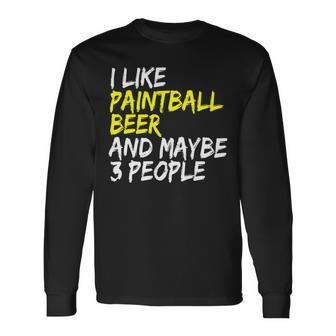 Beer Bier Trinker Markierer I Like Paintball Beer Paintball Long Sleeve T-Shirt - Monsterry DE