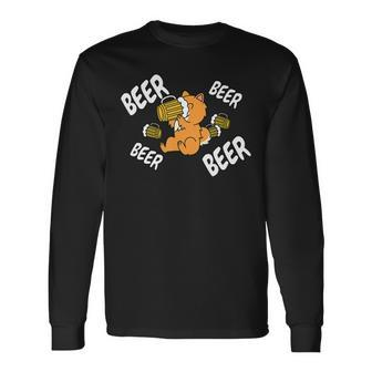 Beer Pomeranian Dog Long Sleeve T-Shirt - Monsterry
