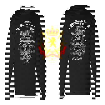 Belgium Coat Of Arm Flag City Of Brussels Long Sleeve T-Shirt | Mazezy