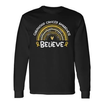 Believe Childhood Cancer Awareness Month Long Sleeve T-Shirt - Monsterry CA