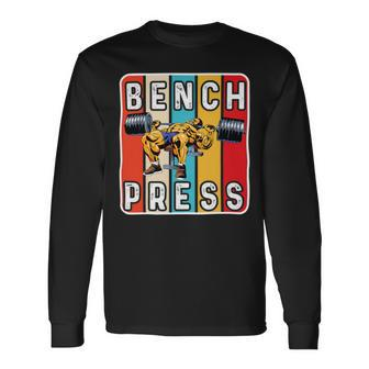 Bench Press Monster Power Gym Training Plan Chest Workout Long Sleeve T-Shirt - Monsterry AU