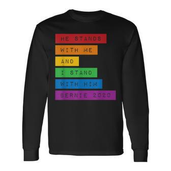 Bernie 2020 Lgbt Vote Bernie Sanders Gay Pride Support Long Sleeve T-Shirt T-Shirt | Mazezy