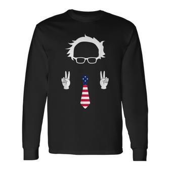 Bernie Sanders Peace Hair & Glasses Outfit Feel The Bern Long Sleeve T-Shirt T-Shirt | Mazezy