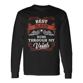 Best Blood Runs Through My Veins Family Christmas Long Sleeve T-Shirt - Seseable