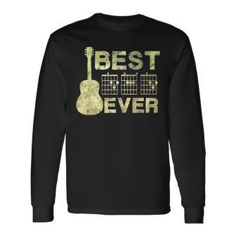 Best Dad Ever Guitar Chords Guitarist Father Fathers Day Long Sleeve T-Shirt - Seseable