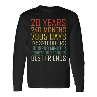 Best Friends Vintage 20 Years Friendship Anniversary Long Sleeve T-Shirt | Mazezy