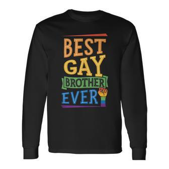 Best Gay Brother Ever Cute Gay Pride Sibling Long Sleeve T-Shirt T-Shirt | Mazezy
