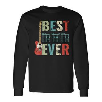 Best Guitar Dad Ever Guitar Chords For Guitar Lovers Long Sleeve T-Shirt - Seseable