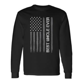 Best Uncle Ever American Flag Fathers Day For Long Sleeve T-Shirt T-Shirt | Mazezy