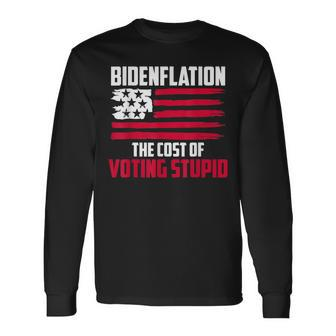 Bidenflation The Cost Of Voting Stupid Anti Biden Long Sleeve T-Shirt T-Shirt | Mazezy