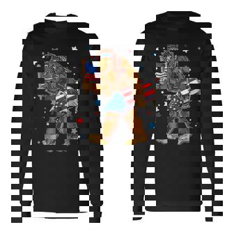Bigfoot Fireworks 4Th Of July Usa Flag Sasquatch Sasquatch Long Sleeve T-Shirt T-Shirt | Mazezy