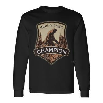 Bigfoot Hide And Seek Champion Bigfoot Sasquatch Long Sleeve T-Shirt - Thegiftio UK