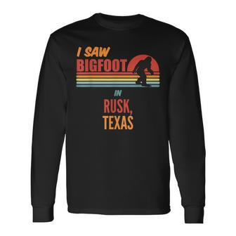 Bigfoot Lives In Rusk Texas Long Sleeve T-Shirt | Mazezy DE