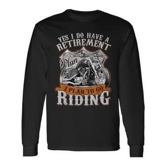 Bike Grandpa Motorcycle Rider Retirement Papa Biker Long Sleeve T-Shirt T-Shirt | Mazezy