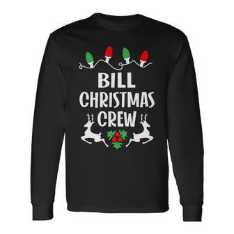 Bill Name Christmas Crew Bill Long Sleeve T-Shirt - Seseable