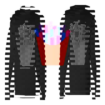 Bisexual Lgbtq Potato French Fries Gay Pride Long Sleeve T-Shirt | Mazezy