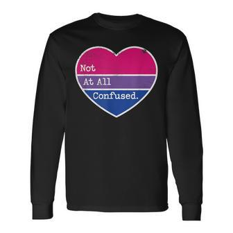 Bisexual Pride Not Confused Bi Pride Bi Colors Heart Long Sleeve T-Shirt | Mazezy