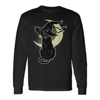 Black Cat Witch HalloweenVintage Costume Witch Hat Moon Long Sleeve | Seseable CA