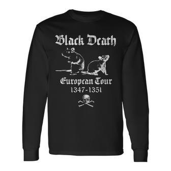 Black Death Plague Occult Gothic Horror Satan Devil Black Horror Long Sleeve T-Shirt | Mazezy