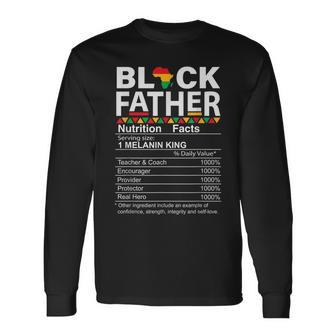 Black Father African American Nutrition Facts Fathers Day Long Sleeve T-Shirt T-Shirt | Mazezy