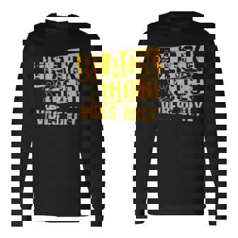 Black Gold Vibes Only Game Day Group High School Football Long Sleeve T-Shirt - Seseable