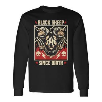Black Sheep Since Birth Desert Bighorn Sheep Ram Lamb Animal Long Sleeve T-Shirt | Mazezy