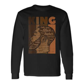 Black History King Father Melanin African American Dad Men Long Sleeve T-Shirt - Thegiftio UK